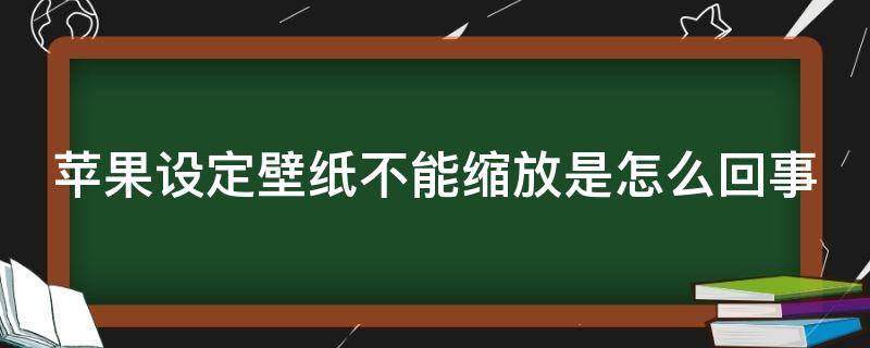 「原创」苹果设定壁纸不能缩放是怎么回事